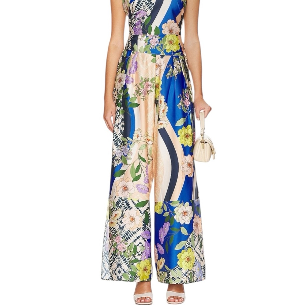 Misa Los Angeles Selena Pants in Lucid Dream Satin Wide Leg Floral Print size XS